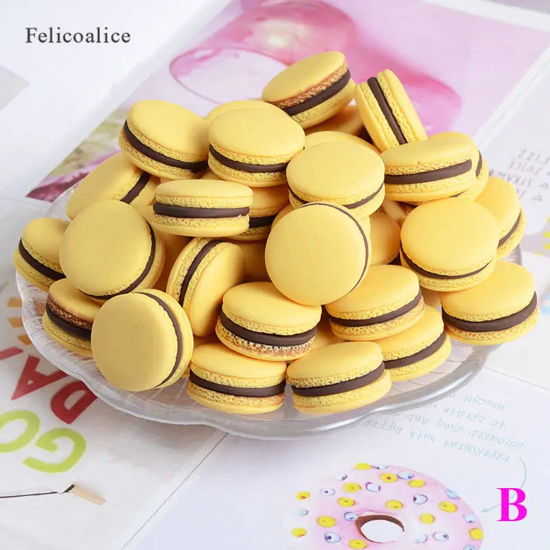 décoration noël macarons résine couleurs vert rose jaune classique artificiels 13x23mm non comestible