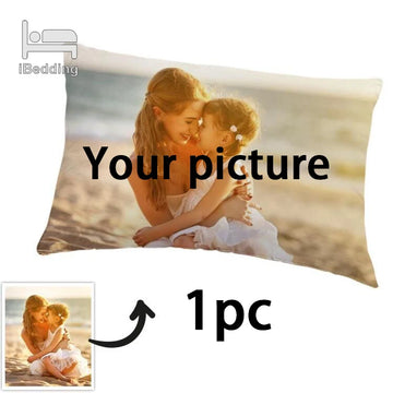 coussin personnalisé photo propre moderne décoration maison textile doux motif fleurs feuilles tropicales blanc
