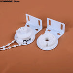 accessoires rideau blanc moderne intégré stores enrouleurs disques fixation chaîne blancs lisses