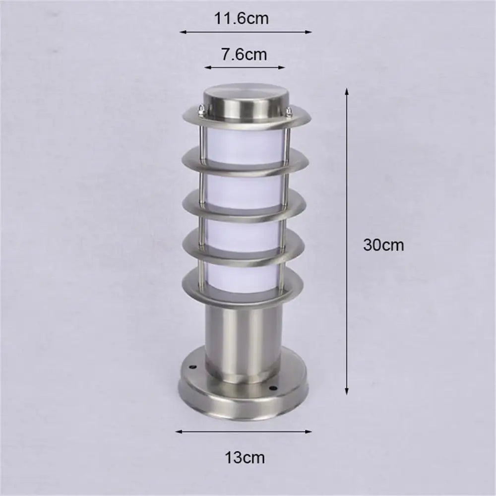 lampe solaire argentée moderne 13cm 76cm 30cm acier poli led e27 fixée concentrique