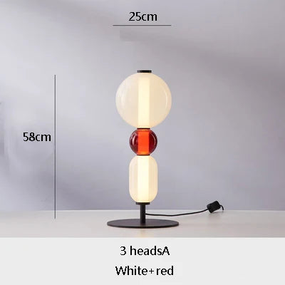 lampe sol moderne rouge blanc doré pied stable minimaliste vitrail led translucent