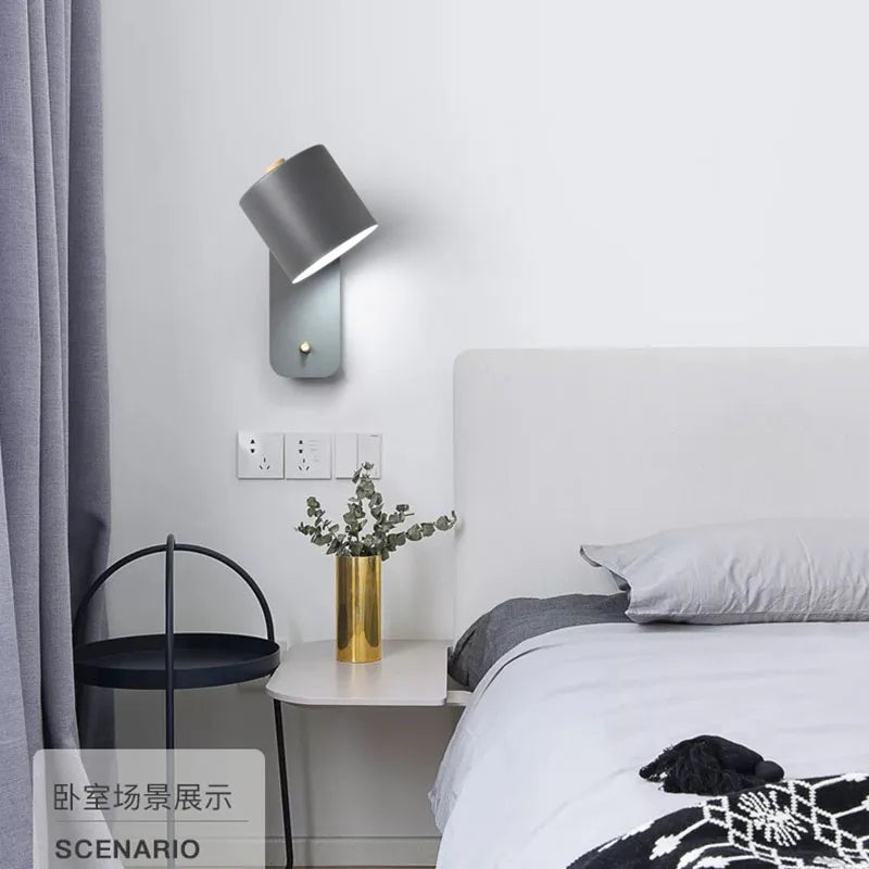 lampe murale moderne led réglable gris vert chambre salon entrée étude chambre coucher