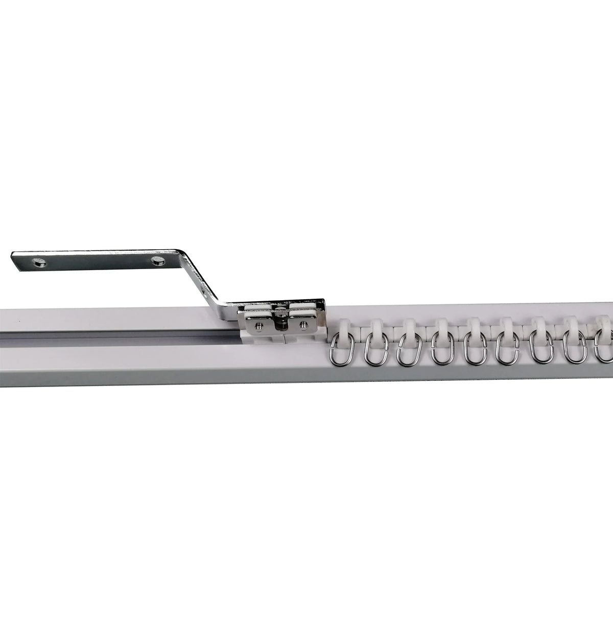 rail rideau motorisé wifi commande vocale domotique blanc moderne programmation horaire support