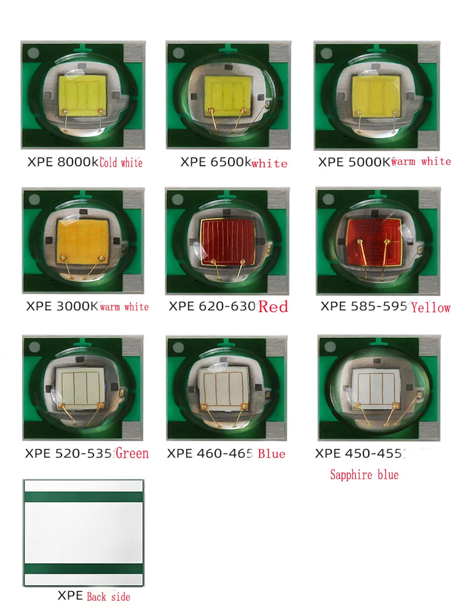 diodes led 3w jaune rouge vert bleu saphir blanc chaud froid moderne technologique 10pcs