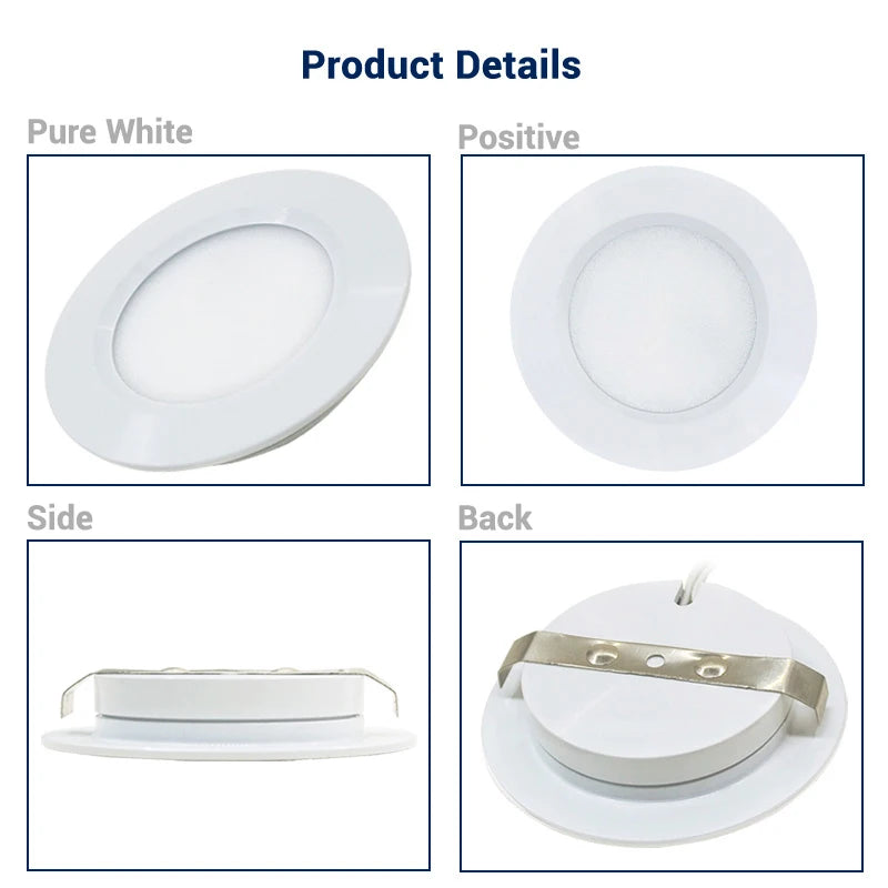 lampe encastrable led 12v 3w 5w 7w blanc argent ip65 moderne chambre bain