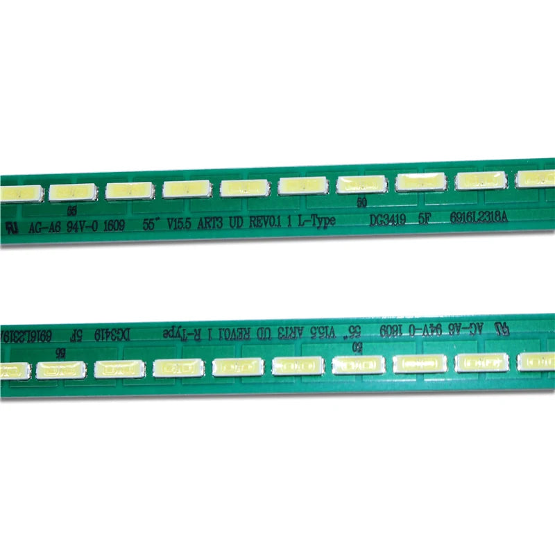 bande led vert 60 led 602mm moderne connecteur extrémités opaques télévision monitor