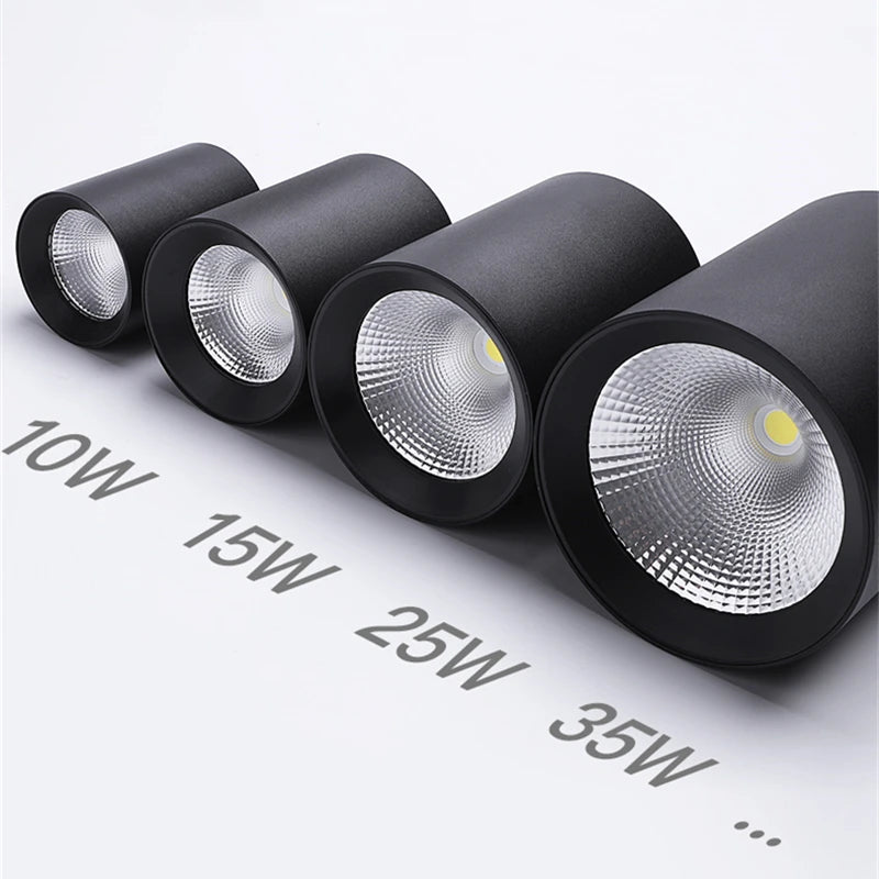 Spot lumineux moderne surface mounted noir blanc 10W 15W 25W 35W LED anti reflet
