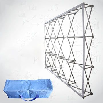 affichage publicitaire retractable structure metallique tissu graphique velcro sac transport