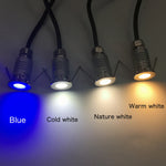 lumières led enterrées miniatures modernes 1w ip67 12v argent noires 36cm