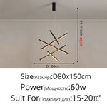 suspension lumineuse moderne noir led barres géométriques minimaliste télécommande