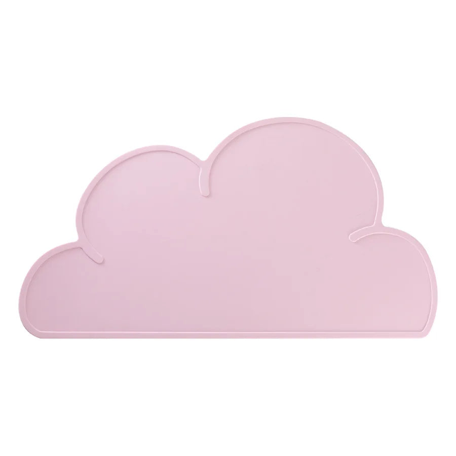 assiettes forme nuage silicone imperméables adhésives animaux gris rose bleu blanc moderne