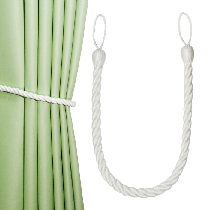 corde rideaux coton torsadée moderne anneau métallique gris clair blanc doré fixations incluses décoration