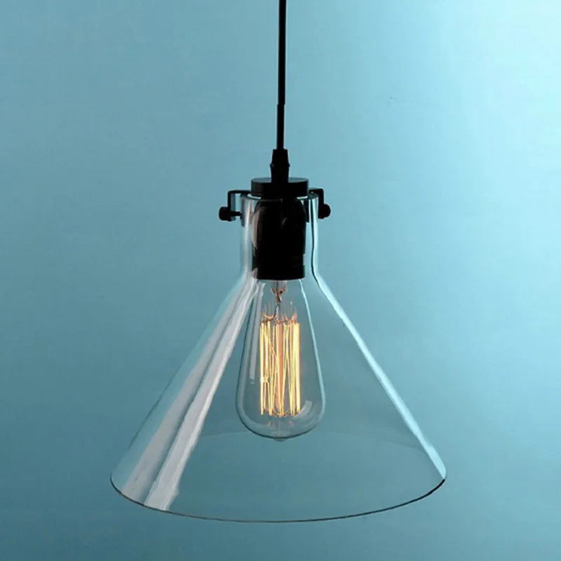 lampe suspendue transparente industriel filaire fixation salon chambre très lumineuse filament câble noir