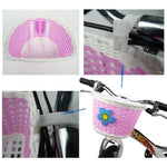 panier vélo enfant violet bleu noir moderne rayures points clips ruban décoratif