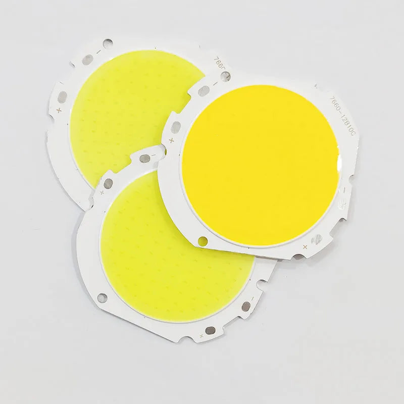 ampoule led chip blanc jaune grille points 76mm 60mm circulaire 50w 6500k 3000k