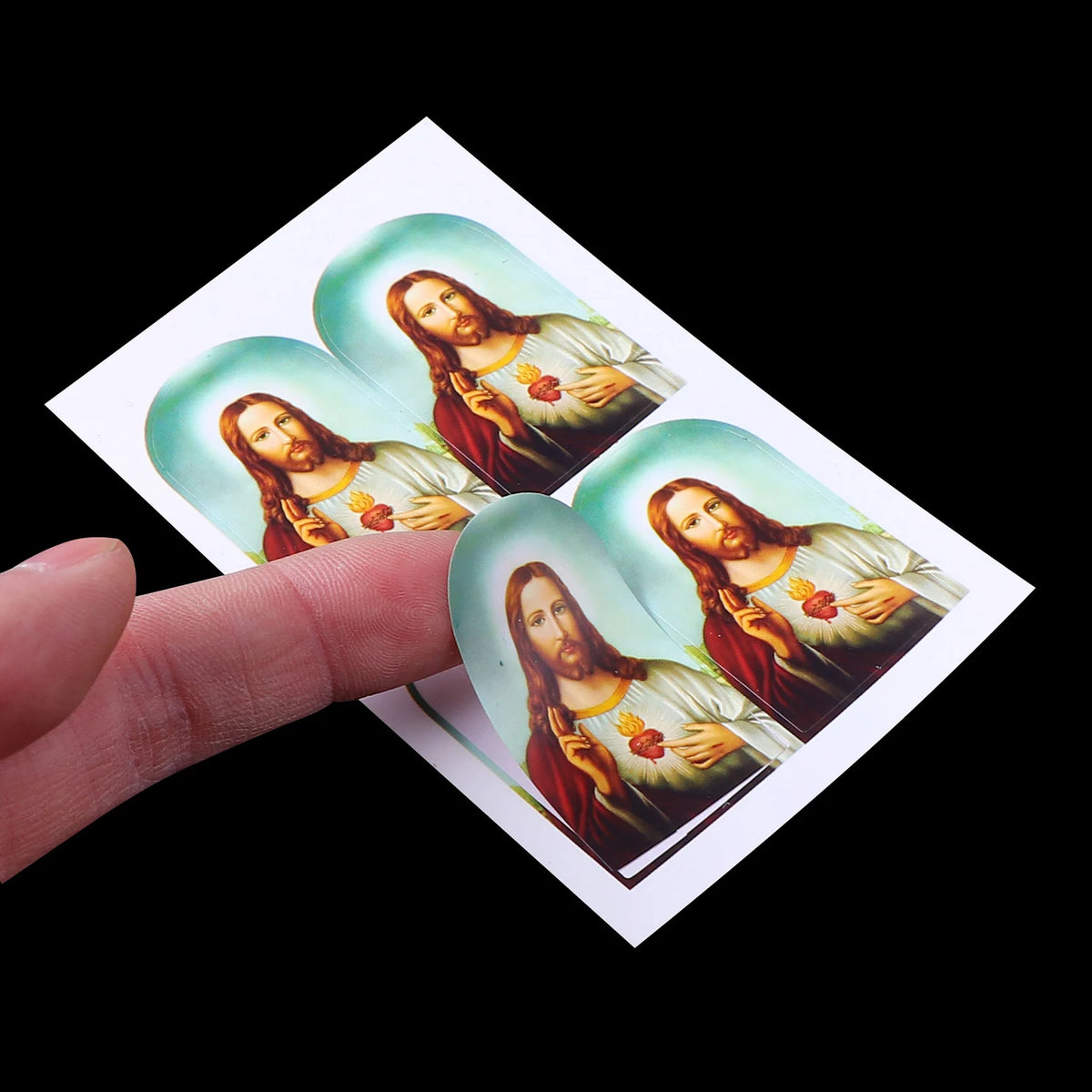 autocollants religieux saints anges bleu rouge blanc doré noir adhésifs décoration église craft stickers