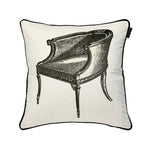 taies d'oreiller blanc motif vintage chaises maison 45x45cm 50x50cm polyester respectueux environnement