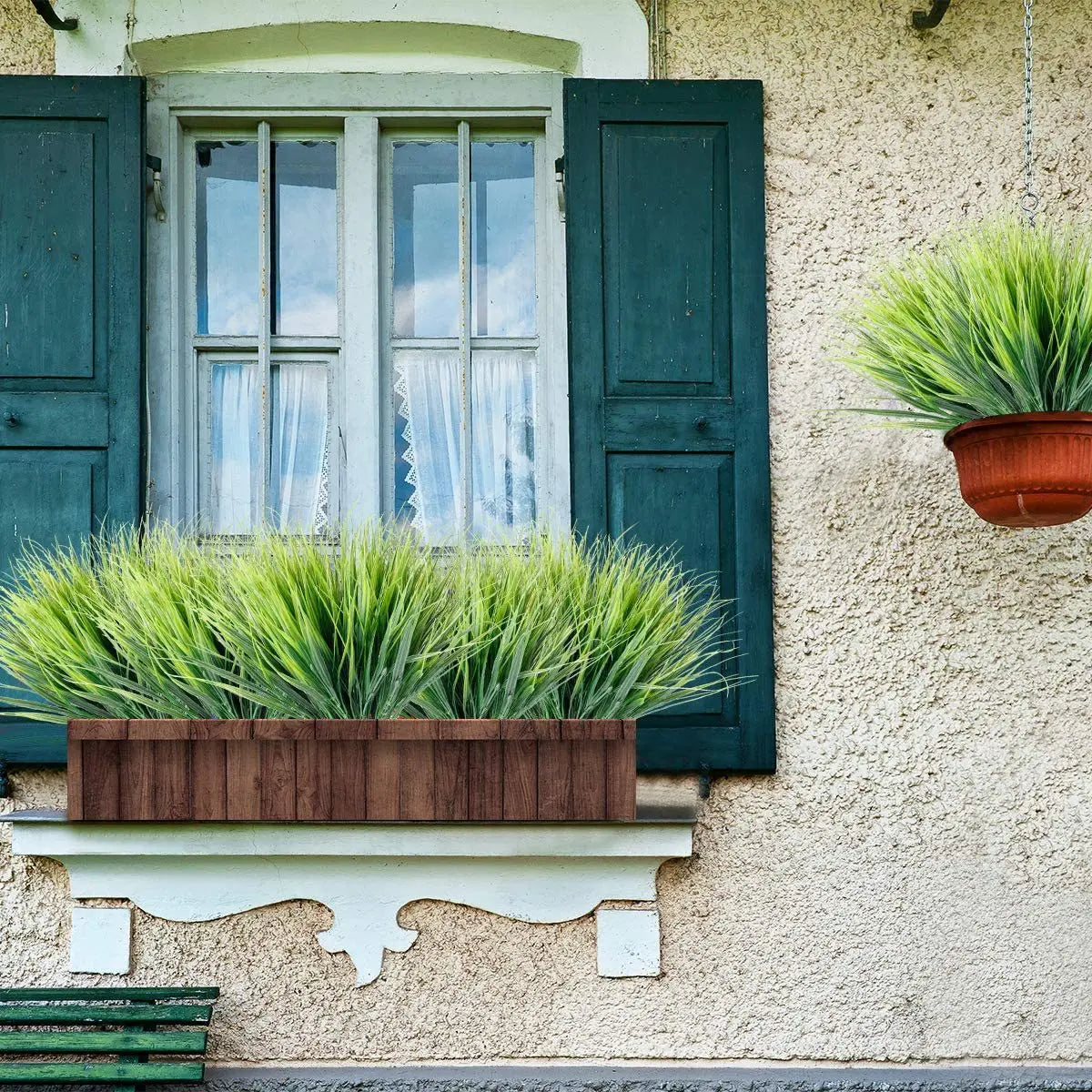 plantes artificielles herbes vertes modernes decoration intérieure pot blanc 10x10cm rustique naturel