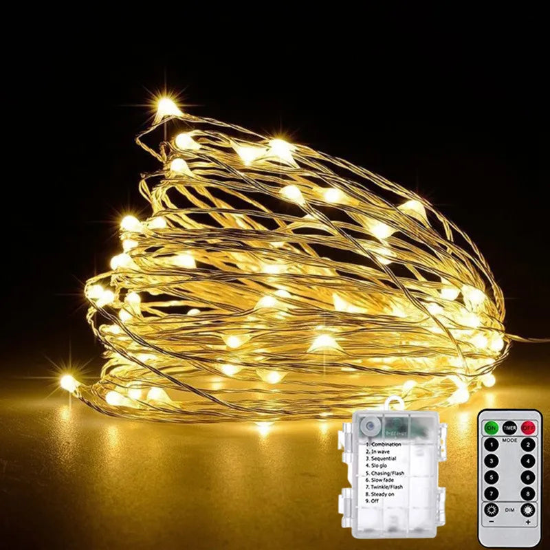 guirlande lumineuse led multicolore blanc blanc chaud bleu moderne clips télécommande modes timer