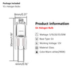 ampoules halogènes g4 5w 10w 20w 35w 50w blanc chaud lot 10 modernes