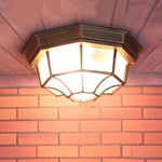 luminaire applique murale industrielle bronze noir blanc verre opalescent européenextérieur IP65