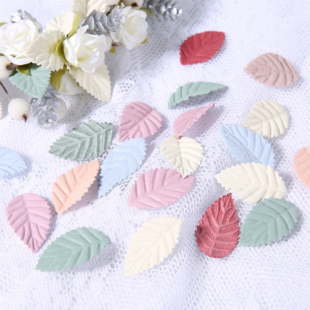 feuilles décoratives relief rose vert bleu beige noir automne mariage décoration intérieure vintage DIY