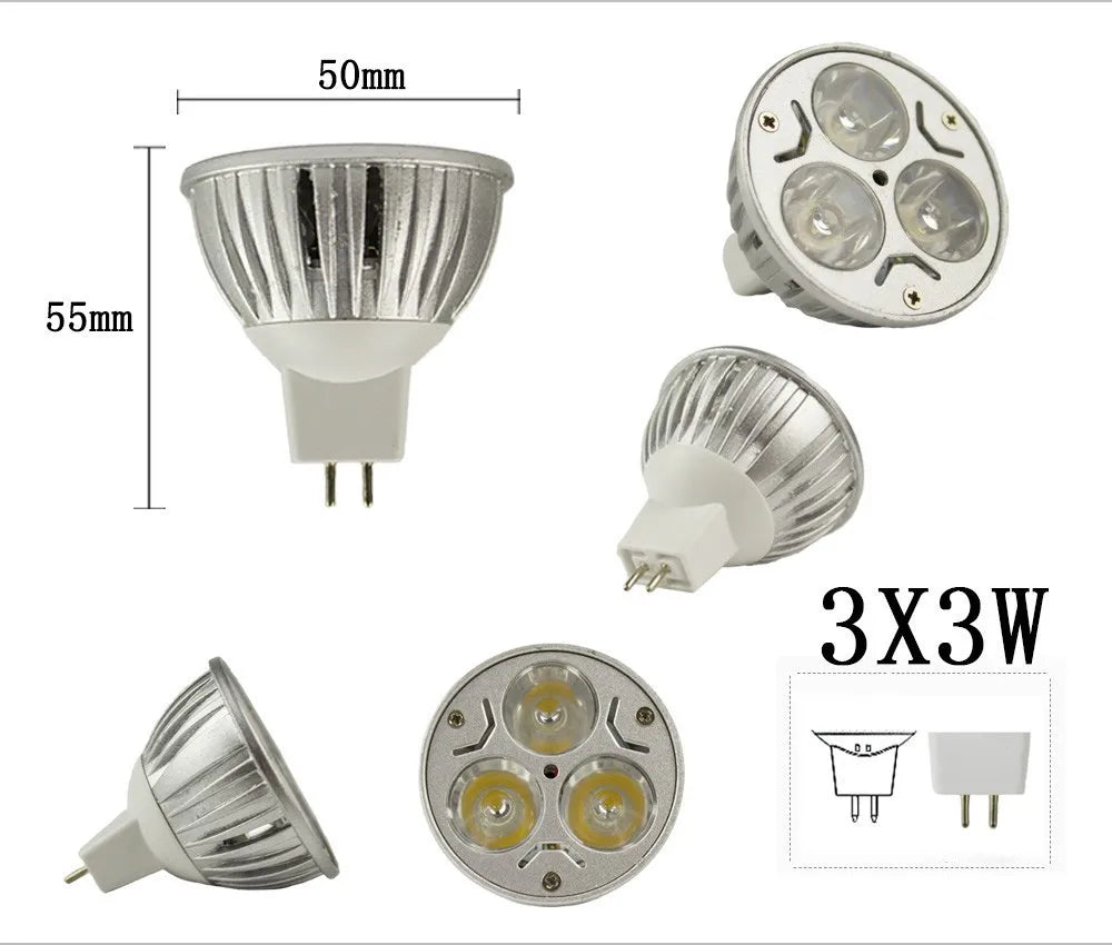 ampoule led projeteur mr16 12v 5w argenté rayures verticales moderne 60° gu53 50000h