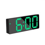 horloge numérique moderne rectangulaire noir blanc vert luminoise led snooze mode nuit
