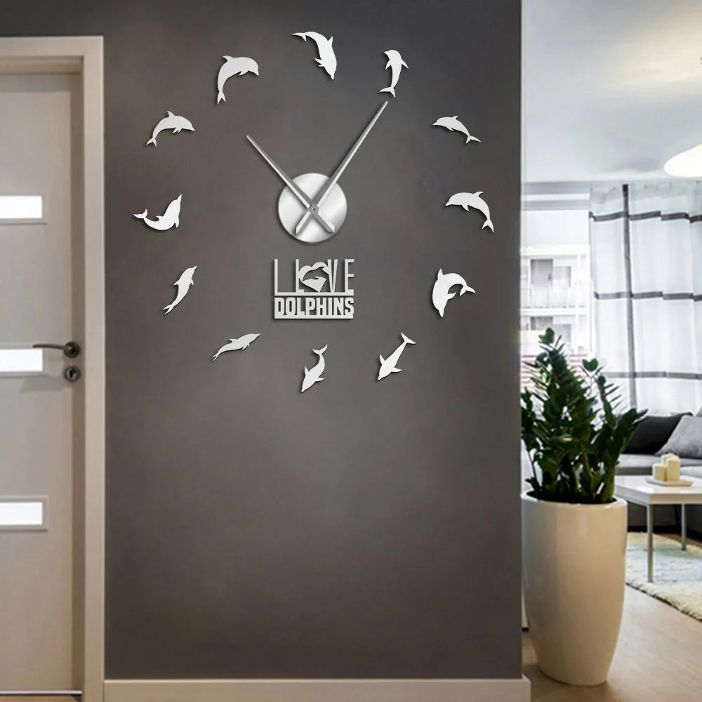 Horloge murale géante acrylique sans cadre