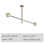 suspension lumineuse moderne noir doré sphères translucides led géométrique scandinave