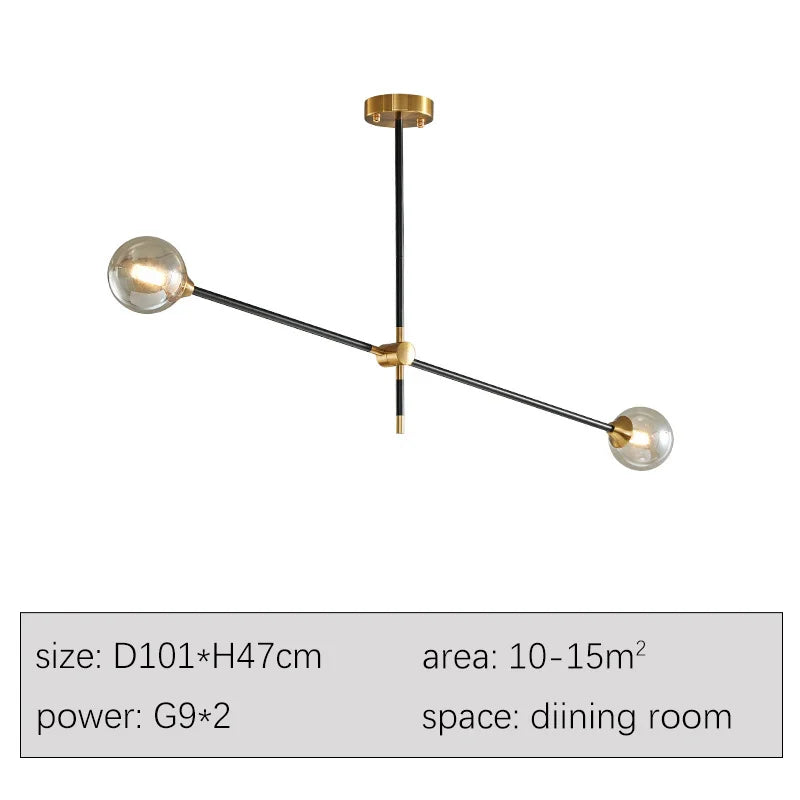 suspension lumineuse moderne noir doré sphères translucides led géométrique scandinave