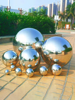 Boule décorative de jardin en acier inoxydable 304 couleur or brillant