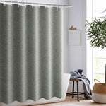 rideau douche gris moderne étanche texturé tissu imitation lin océanique 100x180cm