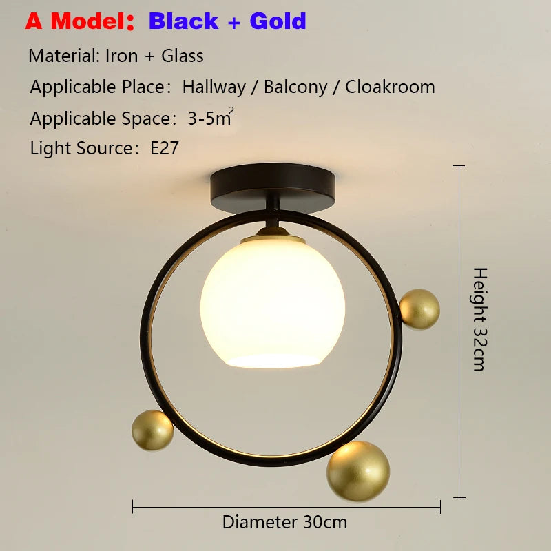 lampe moderne or noir oiseaux dorés branches sphère blanche translucide led echangement facile