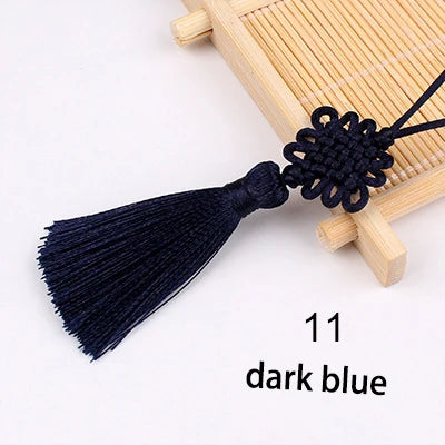 nœuds chinois pompons 5cm 2pcs rouge beige doré bleu marine vert artisanal décoration intérieure