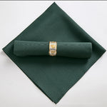 serviettes table pliées polyester 48x48cm orange vert beige gris violet marron rouge classique clips