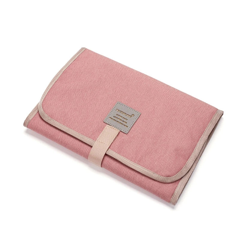 Sac couches pliable moderne pratique toile coton beige clair ceinture cuir bébé portable imperméable