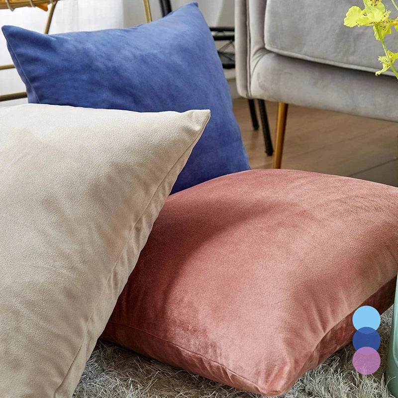 coussin velours violet moderne décoration maison 45x45cm sofa chambre