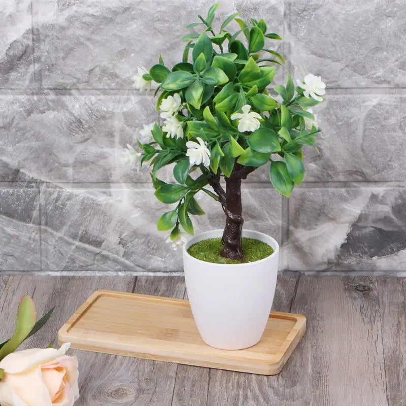 assiettes bambou naturel moderne rustique grain bois plante artificielle fleur gobelet savon liquide