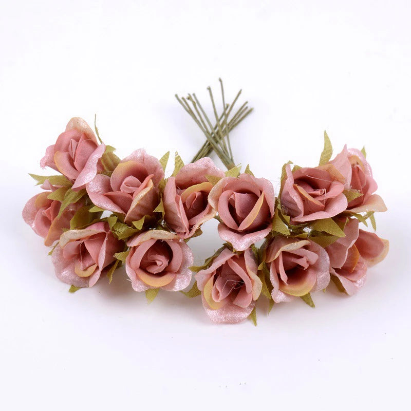 bouquet artificiel roses soie décoration intérieure saint valentin mariage fête scrapbooking