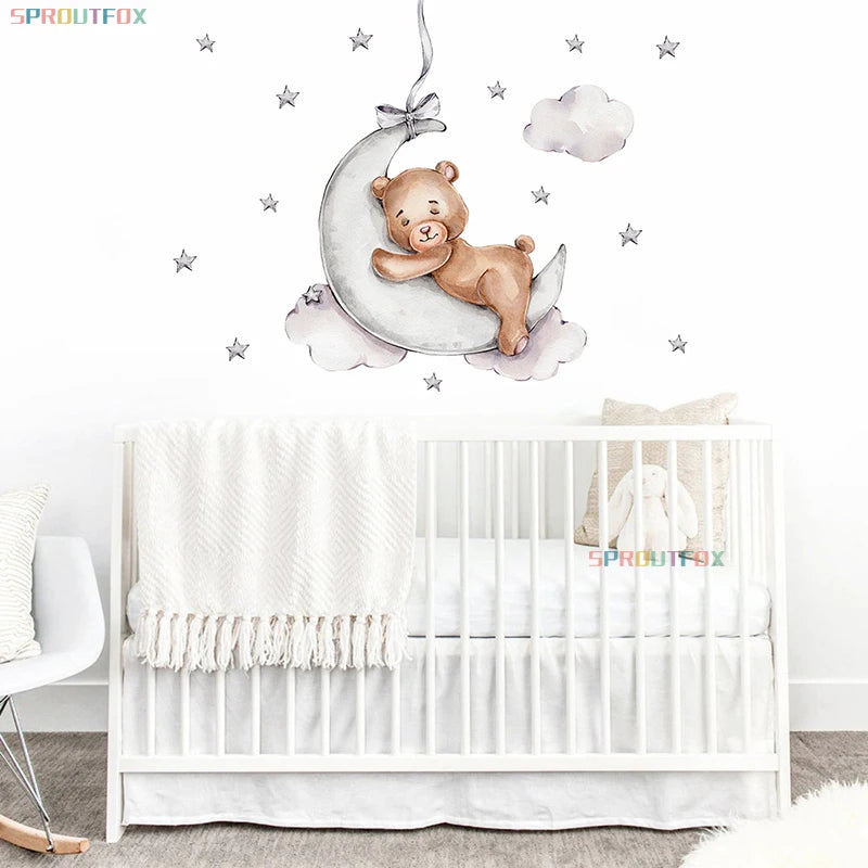Décoration murale nordique ours lune