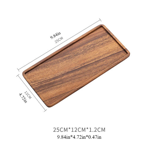 assiettes thé marron clair bois naturel minimaliste plateau service collations aliments maison