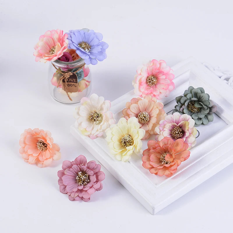 décoration intérieure fleurs artificielles lotus vintage rose vert clair mariage scrapbooking decor