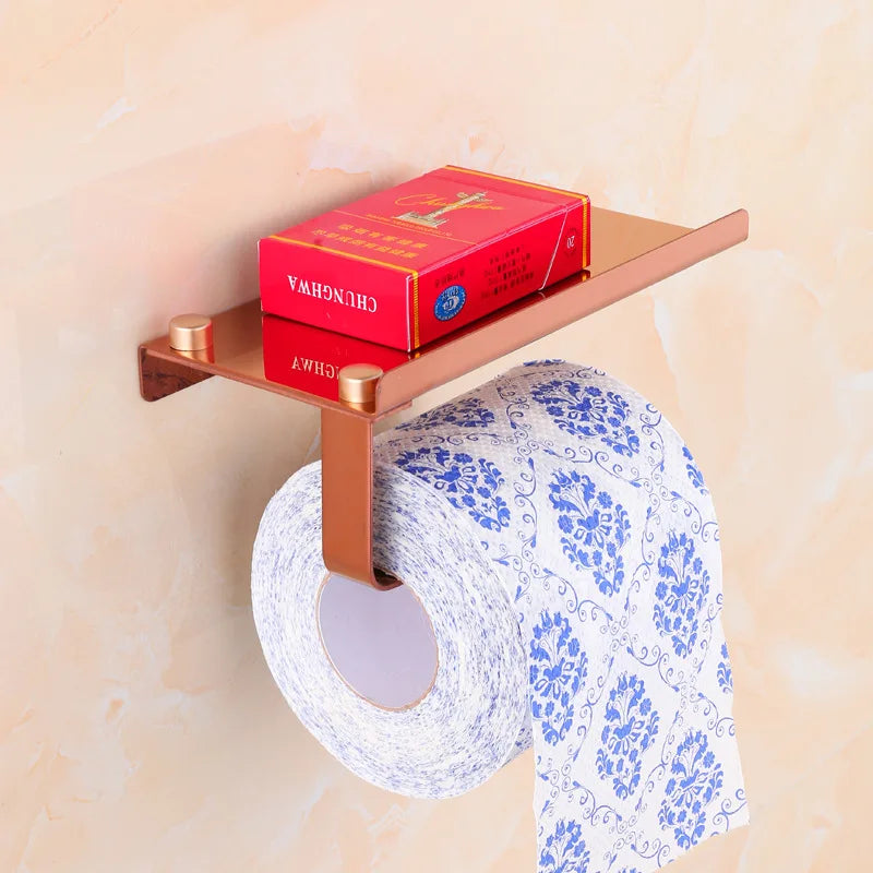 distributeur papier toilette doré moderne élégant porte téléphone mural inoxydable papier toilette