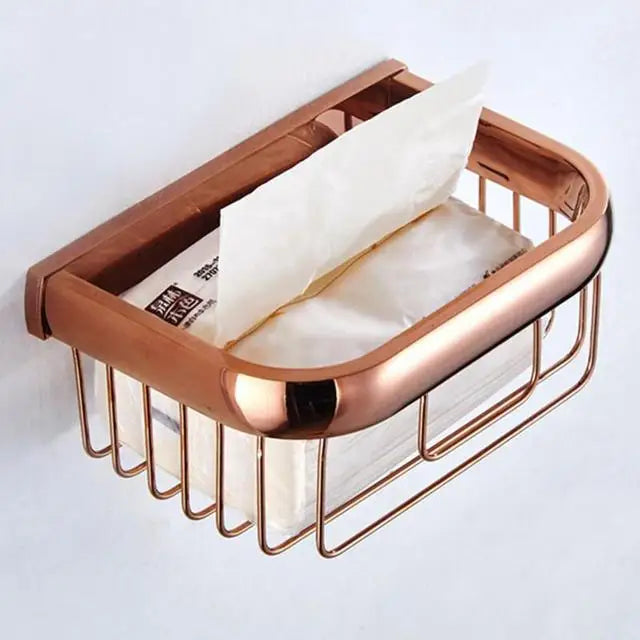 ensemble d'accessoires salle bains moderne or rose porte serviettes barres horizontales porte savon barre