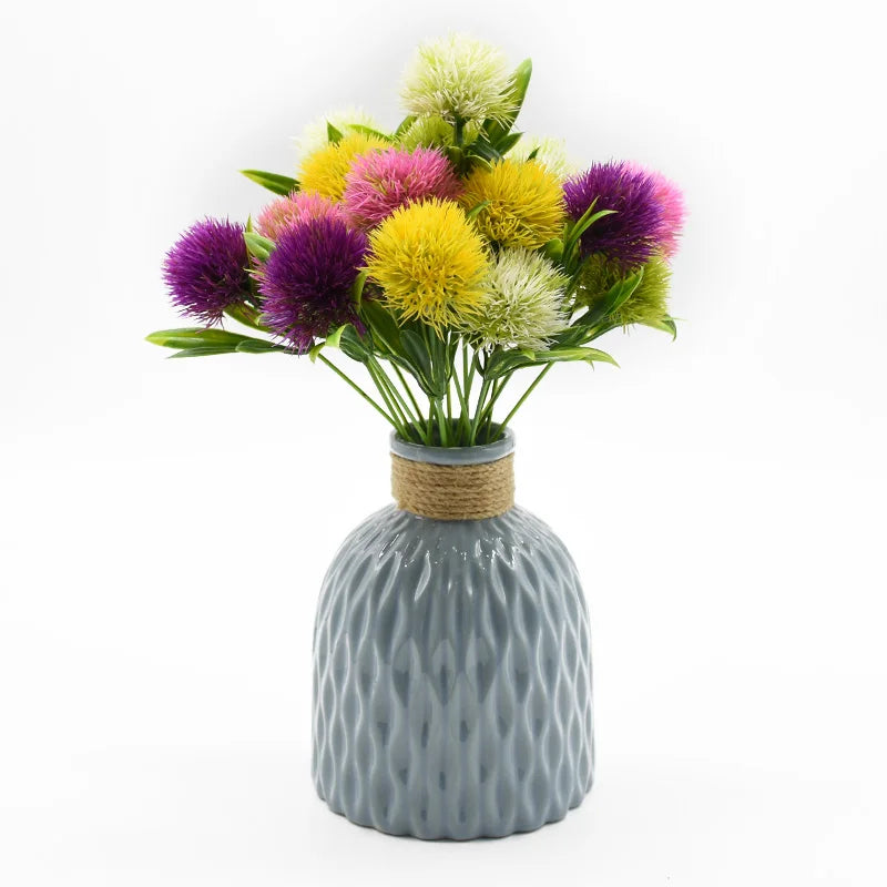 décoration intérieure bouquet artificiel dandelion moderne feuilles vertes boules fleurs mariage anniversaire