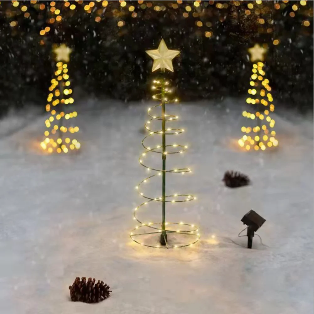 guirlande solaire led extérieure ip65 auto on 5m festif minimaliste noel vert jaune blanc