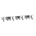 porte balais argenté vert clair adhésif mur moderne hooks rangement outils nettoyage