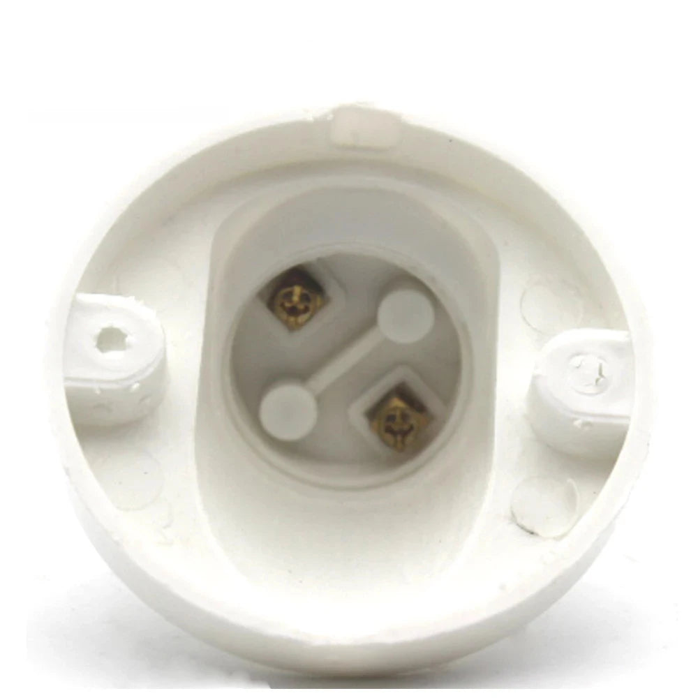 support lampe blanc angle métal douille led économique base mur fixe