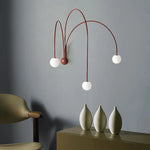 lampe murale moderne sphères blanches structure métal marron éclairage quotidien cuisine chambre coucher salle